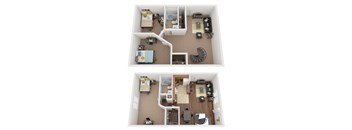 a floor plan of a two bedroom apartment
