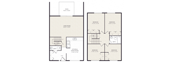 4 Bedroom  1.5 Bathroom Floor plan A at Forest Glen, Midland, Michigan