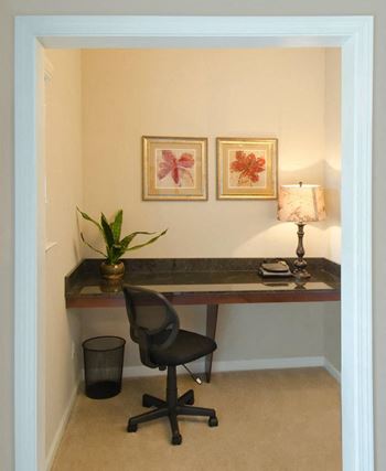 built in desk and office