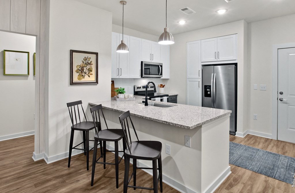 the heights on capitol hill apartments kitchen with island