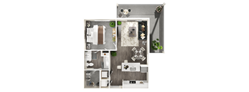 a 1 bedroom floor plan of a930930 sq ft