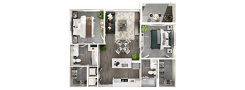 a 1 bedroom floor plan of a house with a bathroom and a living room