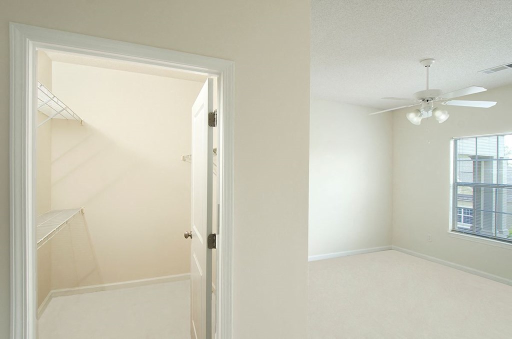 bedroom with walk in closet