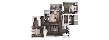 a floor plan of a house with a bedroom and a living room
