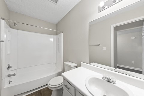 a bathroom with a sink toilet and a mirror