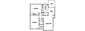 a floor plan of a house with a bedroom and a living room