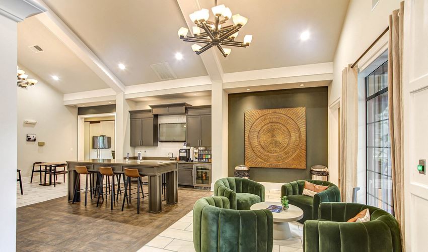 the reserve at bucklin hill clubhouse resident lounge and kitchen