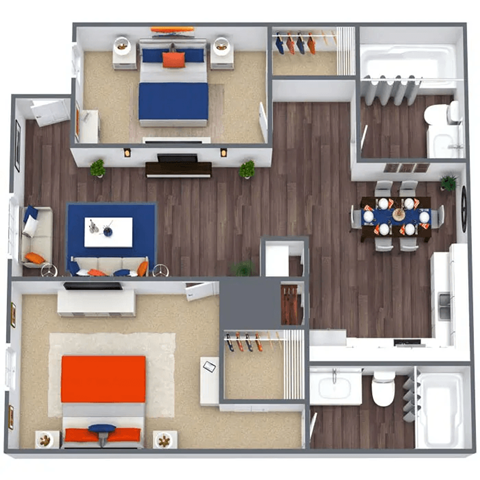 a floor plan of a house with a bedroom and a living room