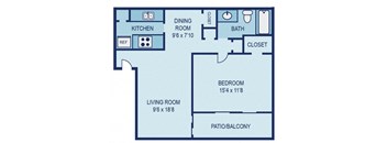 a floor plan of a house with a living room and a dining room