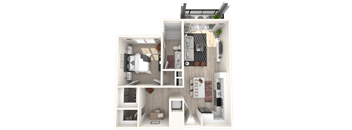 A10 floor plan of a 1 bedroom apartment at Altis Grand Suncoast, Florida