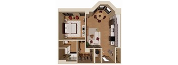 A series of images showing different layouts of a kitchen and living room.