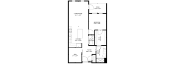 A black and white image of a floor plan for a house.
