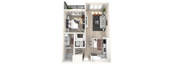 A12 floor plan of a one bedroom apartment at Altis Grand Suncoast, Florida, 34638