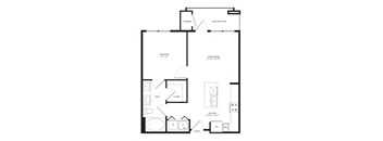 a floor plan of a 1 bedroom floor plan