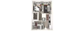 A15 floor plan of a one bedroom apartment at Altis Grand Suncoast, Land O' Lakes, 34638