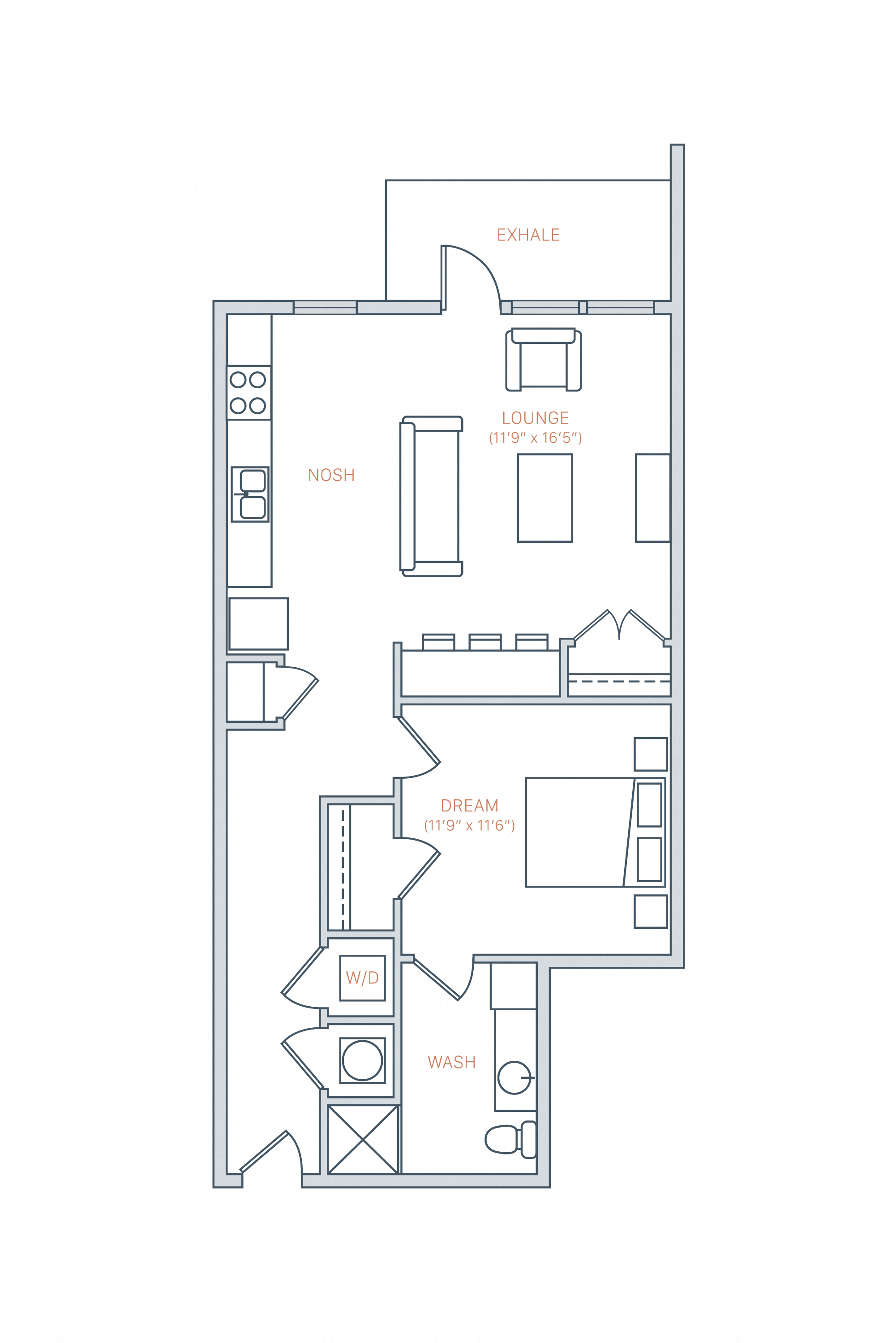 a floor plan of a bedroom apartment