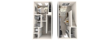 a floor plan of a house with a bedroom and a living room