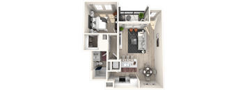 A2(5) floor plan of a 1 bedroom a partment at Altis Grand Suncoast, Land O' Lakes, FL