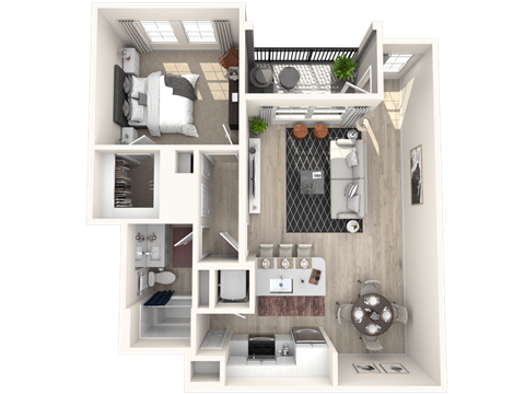 A2(5) floor plan of a 1 bedroom a partment at Altis Grand Suncoast, Land O' Lakes, FL