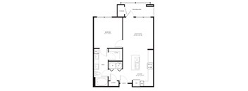 a floor plan of a 1 bedroom floor plan