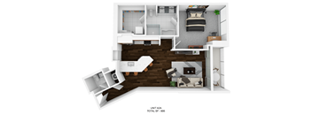 the 1121  1 bedroom floor plan  460 sq ft