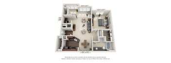 greystone falls one bedroom with sunroom floor plan