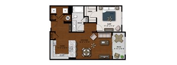 a floor plan of a house with a bedroom and a living room