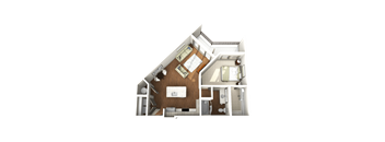 a floor plan of a room with a bedroom and a bathroom