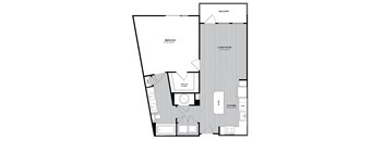 A4 1 Bed 1 Bath 870 Sq. Ft. Floor Plan at The Parker at Maitland Station in Maitland