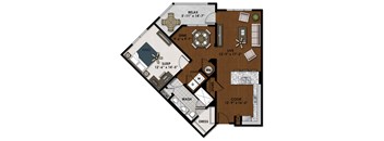 ??? floor plan of a bedroom apartment