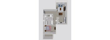 a floor plan of a house with a bedroom and a living room