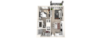 A7 floor plan of a two bedroom apartment at Altis Grand Suncoast, Land O' Lakes, 34638