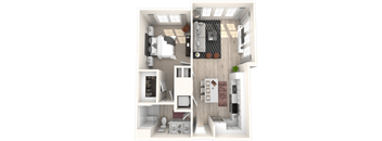 A9 floor plan of a two bedroom apartment at Altis Grand Suncoast, Land O' Lakes Florida