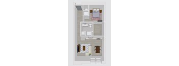 a floor plan of a house with a bedroom and a bathroom