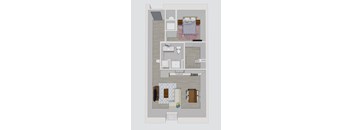 a floor plan of a house with a bedroom and a living room