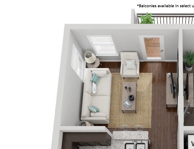1 bedroom floor plan