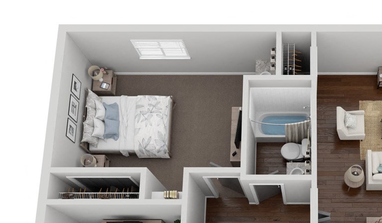 2 bed 1 bath floor plan 865