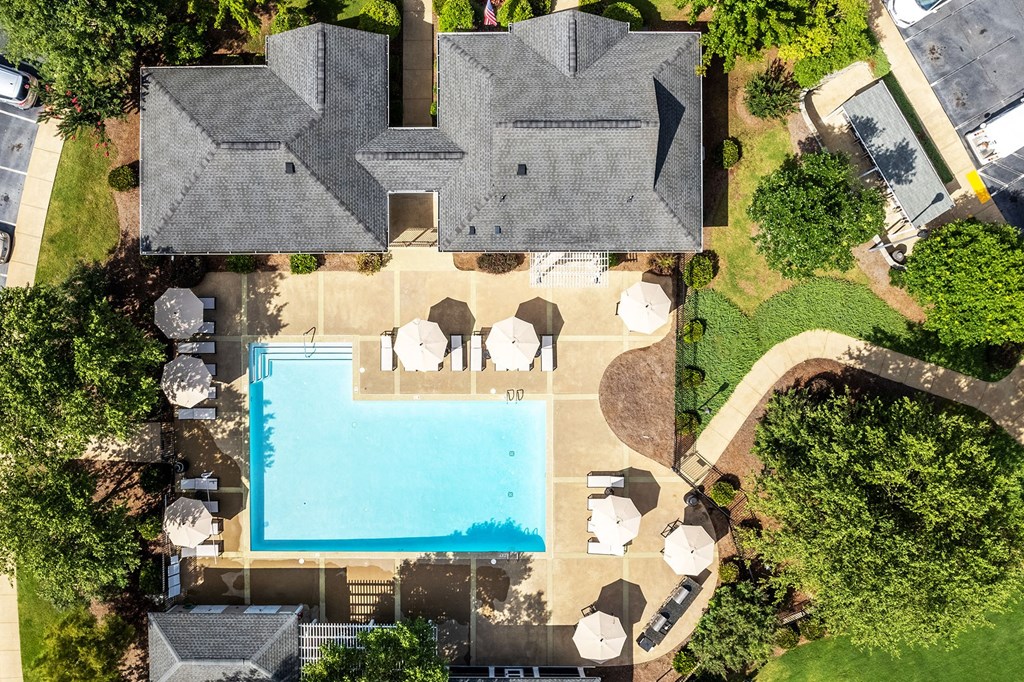 Aerial Pool View at Woodland Trail, LaGrange, 30241