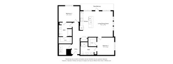 A black and white drawing of a house layout.