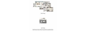 a floor plan of a house with a first floor and a second floor at Altis Kendall Square, Miami Florida