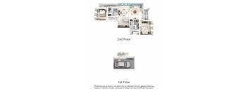 a floor plan of a house with a first floor and a second floor at Altis Kendall Square, Florida