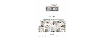 a floor plan of 2nd floor and 1st floor at Altis Kendall Square, Miami Florida