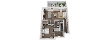 a floor plan of a 1 bedroom apartment