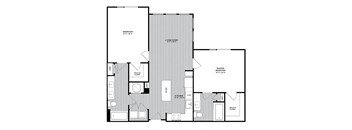 B1 2 Bed 2 Bath 1,107 Sq. Ft. Floor Plan at The Parker at Maitland Station in FL