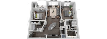 a 2400 sq ft floor plan with a bedroom and a living room