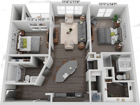 a 2400 sq ft floor plan with a bedroom and a living room