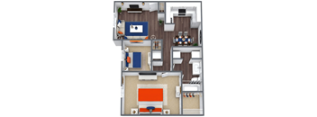 a floor plan of a 2100 sq ft apartment