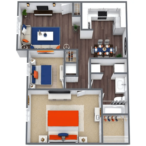 a floor plan of a 2100 sq ft apartment