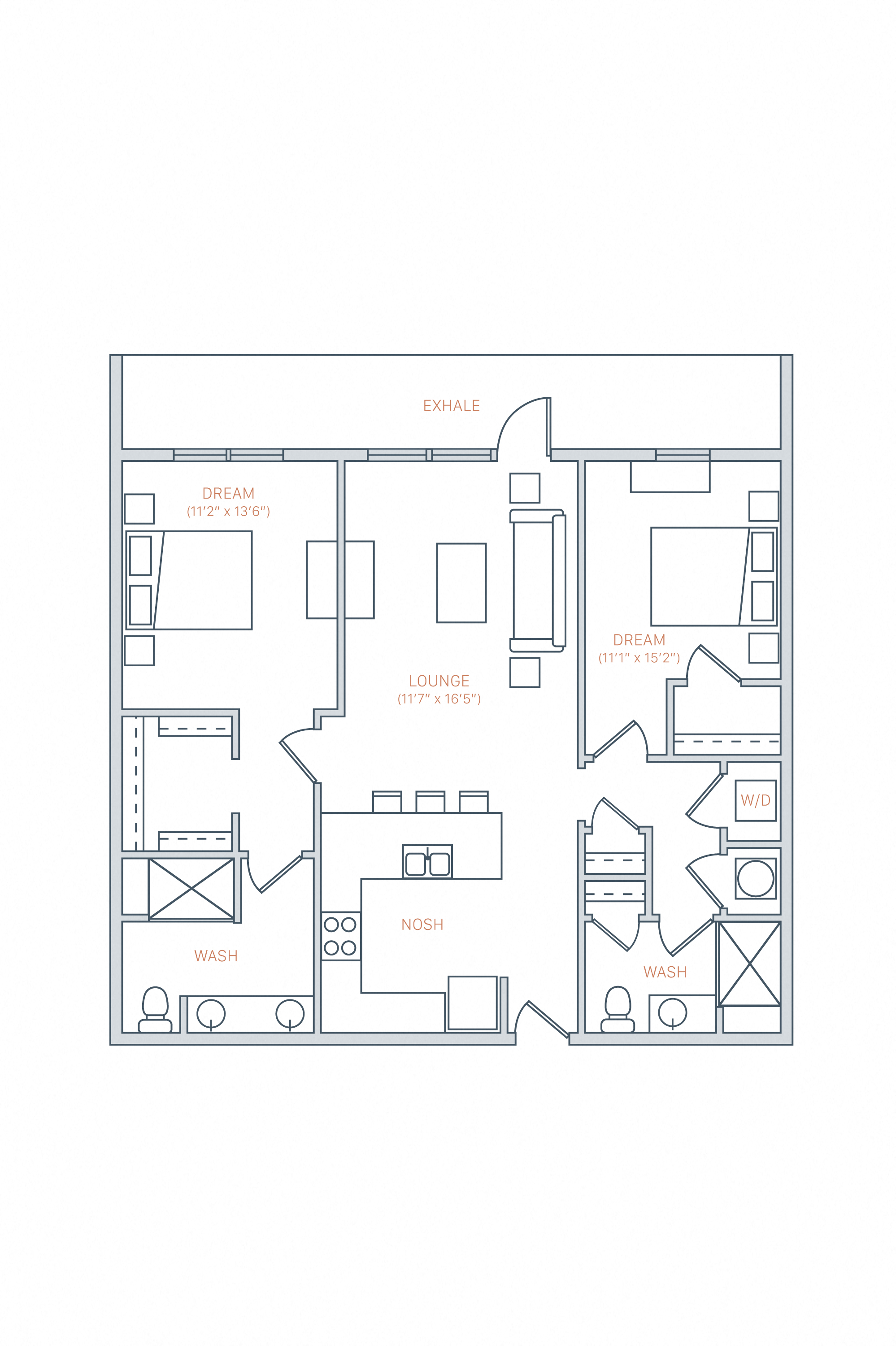 bedroom floor plan | apartments for rent in brookhaven ga | the mille brook