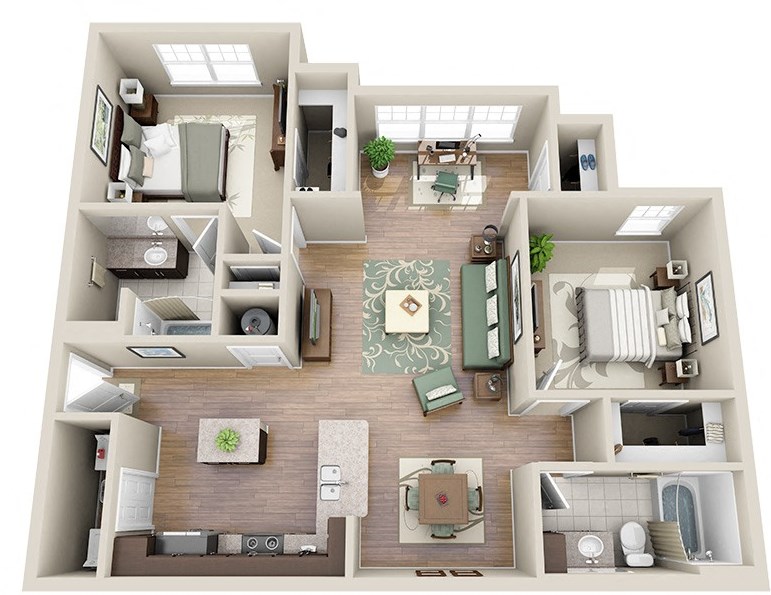 two bedroom two bath.